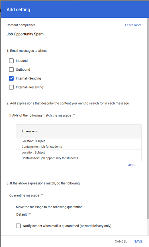 Image of Content Compliance Example